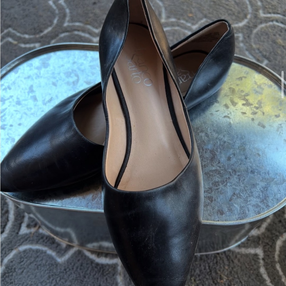 Black Leather Women's Flats